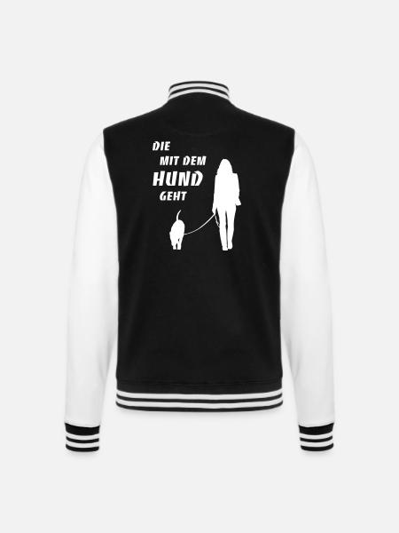 Die mit dem Hund geht 2 - College-Sweatjacke - Schwarz/Weiß