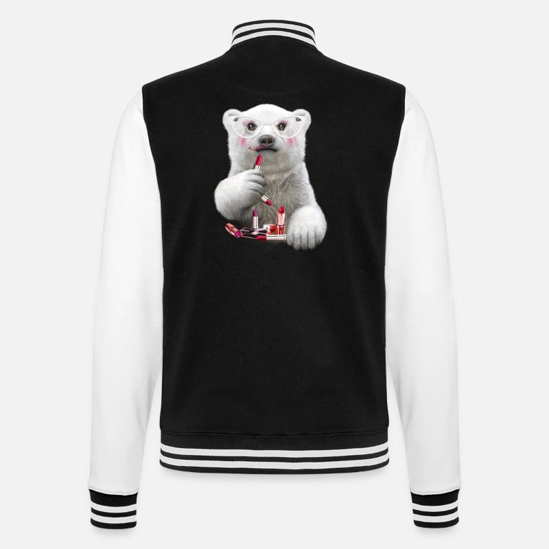 PAULA LIPSTICK - Veste Teddy - noir/blanc