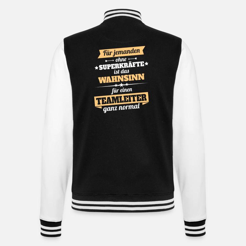 Teamleiter - Held - College-Sweatjacke - Schwarz/Weiß