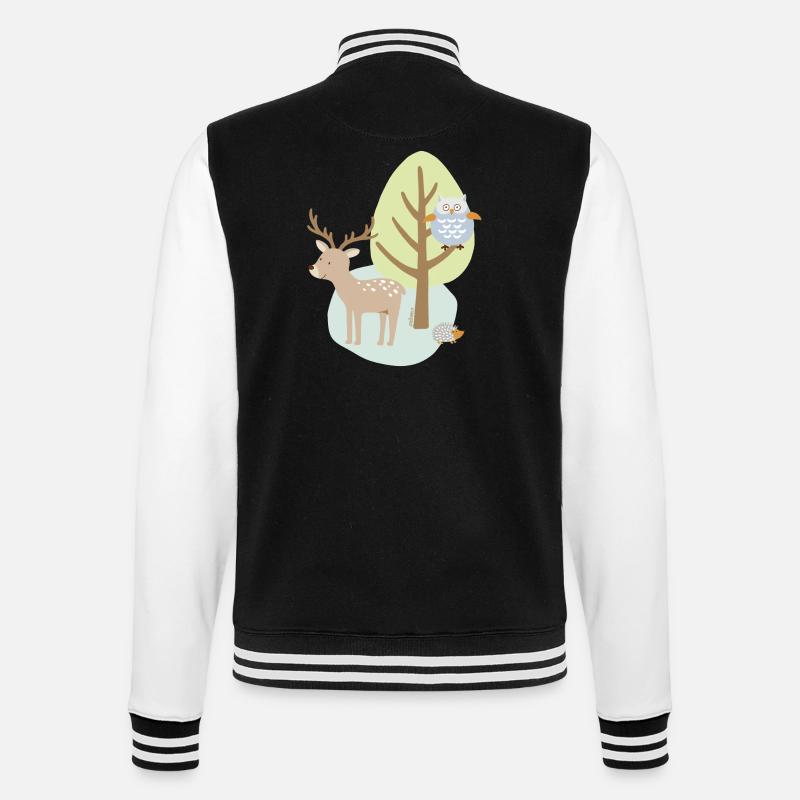 Patch_Hirsch2 - College-Sweatjacke - Schwarz/Weiß