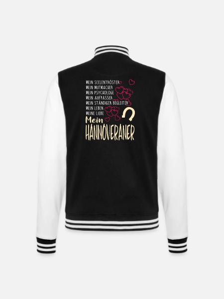 HANNOVERANER - mein - College-Sweatjacke - Schwarz/Weiß