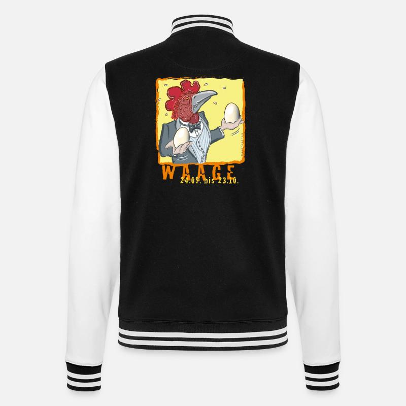 Sternzeichen - Waage - College-Sweatjacke - Schwarz/Weiß