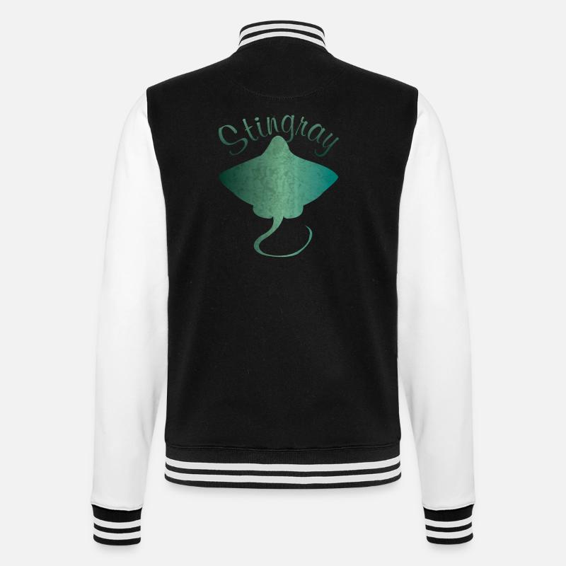 Ray stingray stingray gift - College Sweat Jacket - black/white