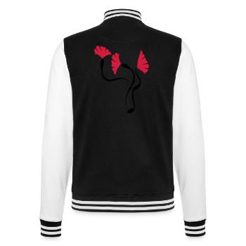 poppies_flowers - College-Sweatjacke - Schwarz/Weiß - Hinten - Marisol (170cm)
