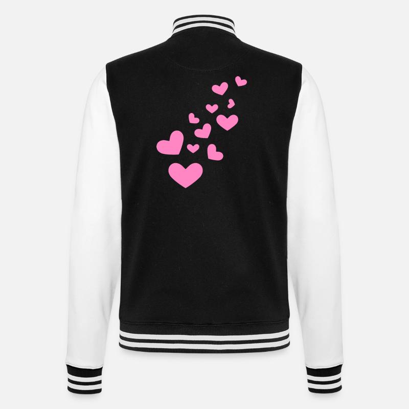 Hearts heart pattern gift - College Sweat Jacket - black/white