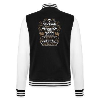 Vintage Décembre 1999, Rétro Cadeau D'anniversaire - Veste Teddy - noir/blanc - Dos - Marisol (170cm)