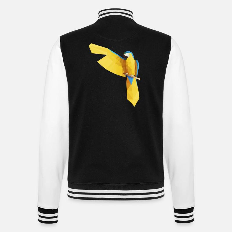 Bleu Ara Low Poly - Veste Teddy - noir/blanc
