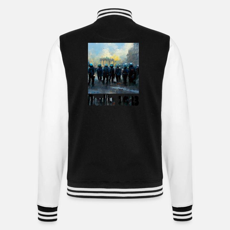 Berlins neue Mitte 10 - College-Sweatjacke - Schwarz/Weiß
