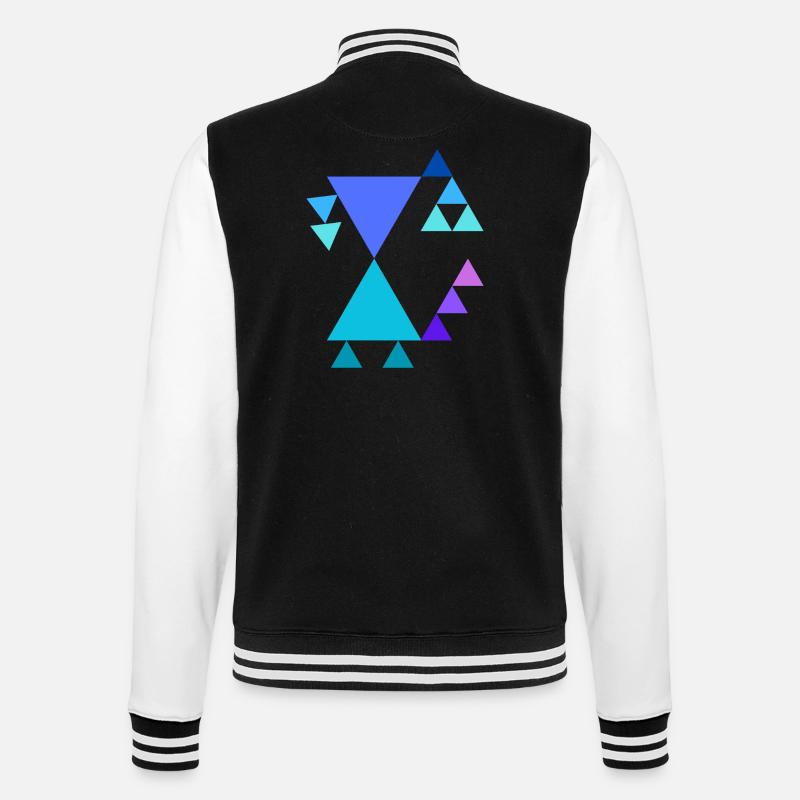 Triangle pattern - College Sweat Jacket - black/white