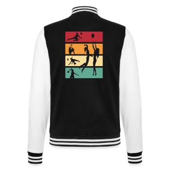 Volleyball Retro Volleyball Player Ball Sports - College Sweat Jacket - black/white - Back - Marisol (170cm)