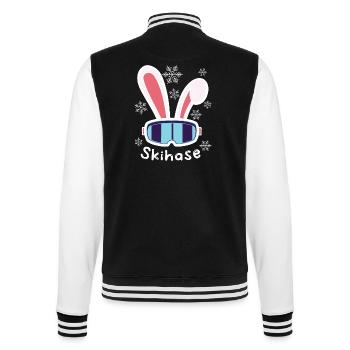 Skihase Skiurlaub Ski fahren Schnee Piste Berge - College-Sweatjacke - Schwarz/Weiß - Hinten - Marisol (170cm)
