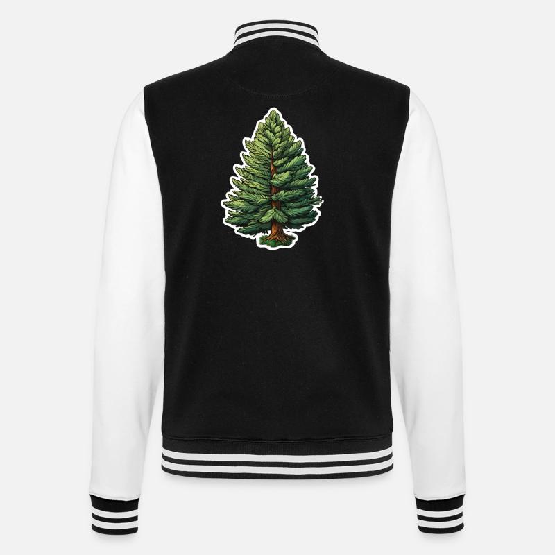Fir Single Tree - College Sweat Jacket - black/white