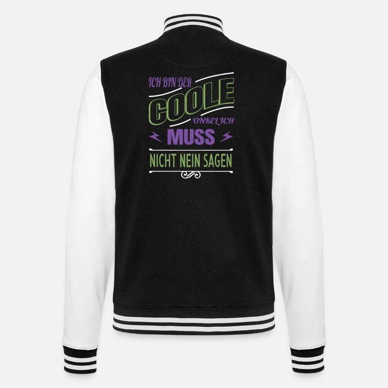 Dictons sympas Cool Oncle Trait - Veste Teddy - noir/blanc
