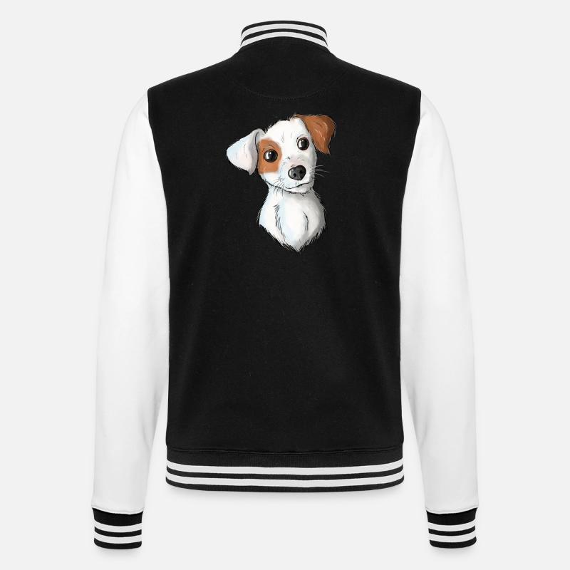 Jack Russell Pattern 7 - College Sweat Jacket - black/white