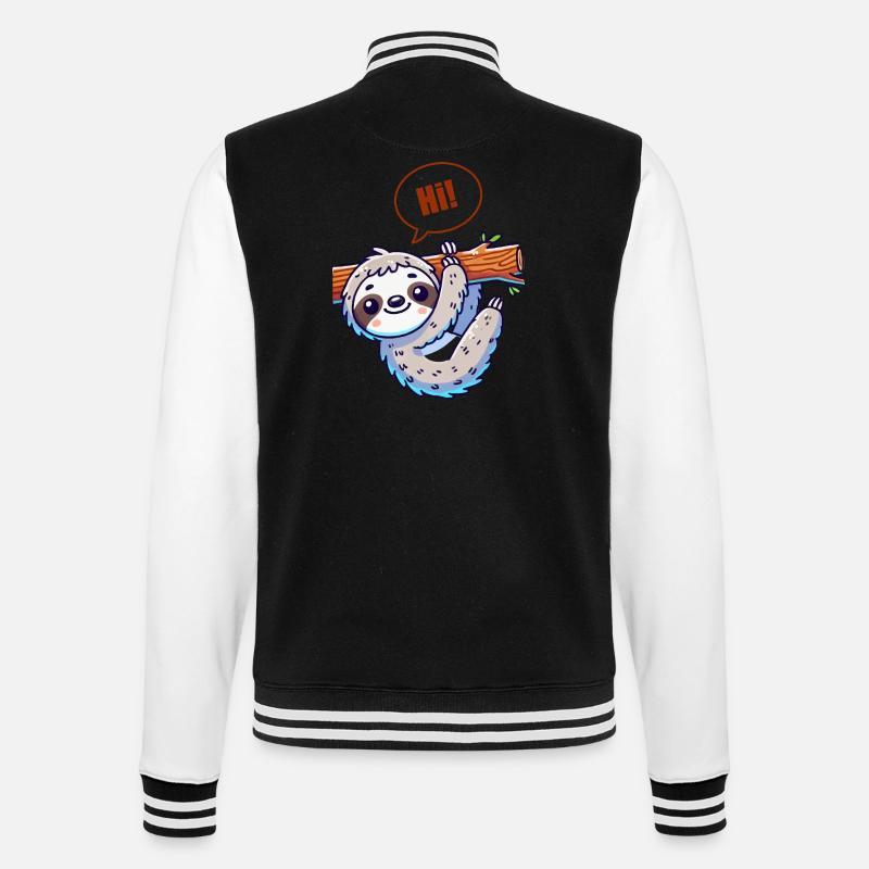 sloth comic - College Sweat Jacket - black/white