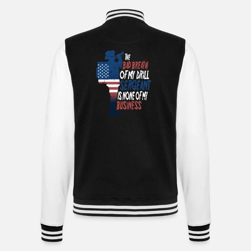 Drill Sergeant - College Sweat Jacket - black/white