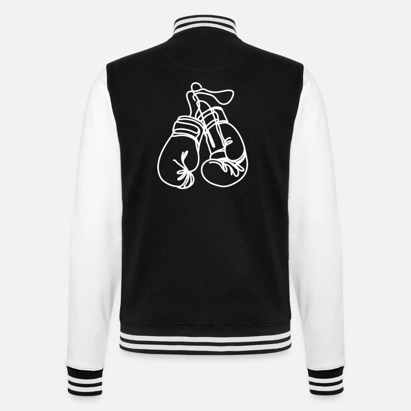 Boxhandschuhe Zeichnung - College-Sweatjacke - Schwarz/Weiß