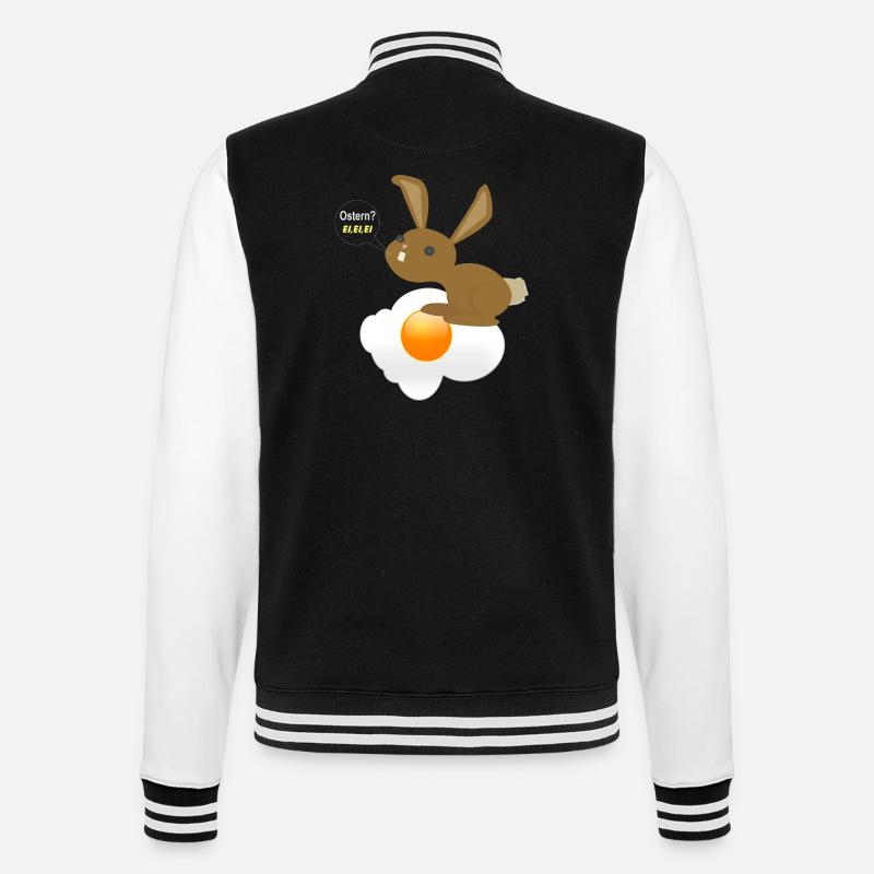 Bunny Easter Egg Egg Egg - College Sweat Jacket - black/white