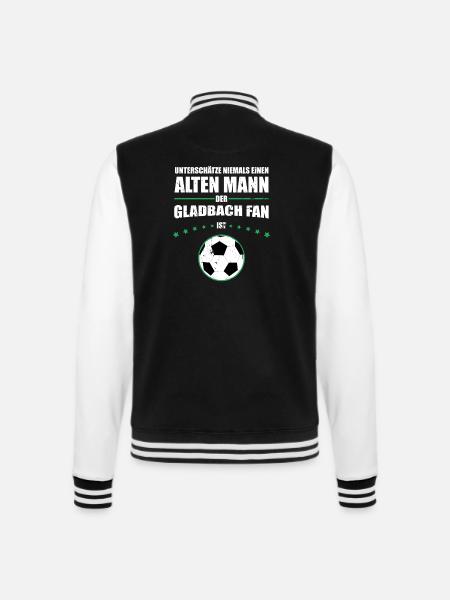 Mönchengladbach Geschenk Hooligan Ultras Retro - College-Sweatjacke - Schwarz/Weiß