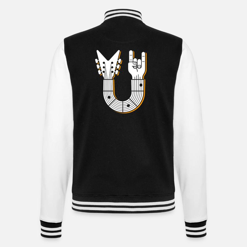 Rock Hand Guitar Emblem - College Sweat Jacket - black/white