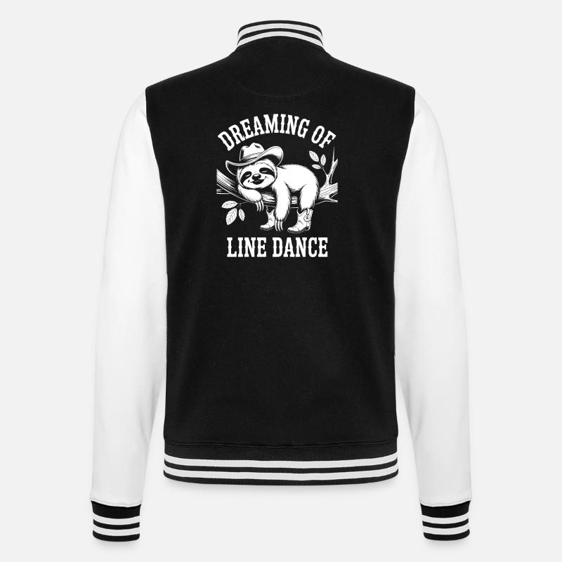 Faultier Träumt Line Dance - College-Sweatjacke - Schwarz/Weiß