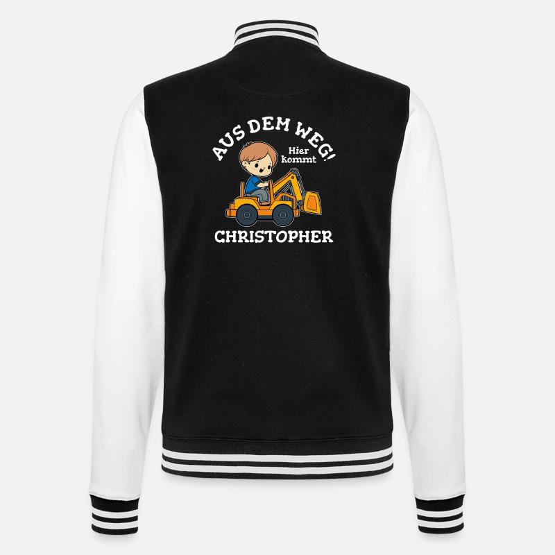 Christopher Vorname Bagger - College-Sweatjacke - Schwarz/Weiß
