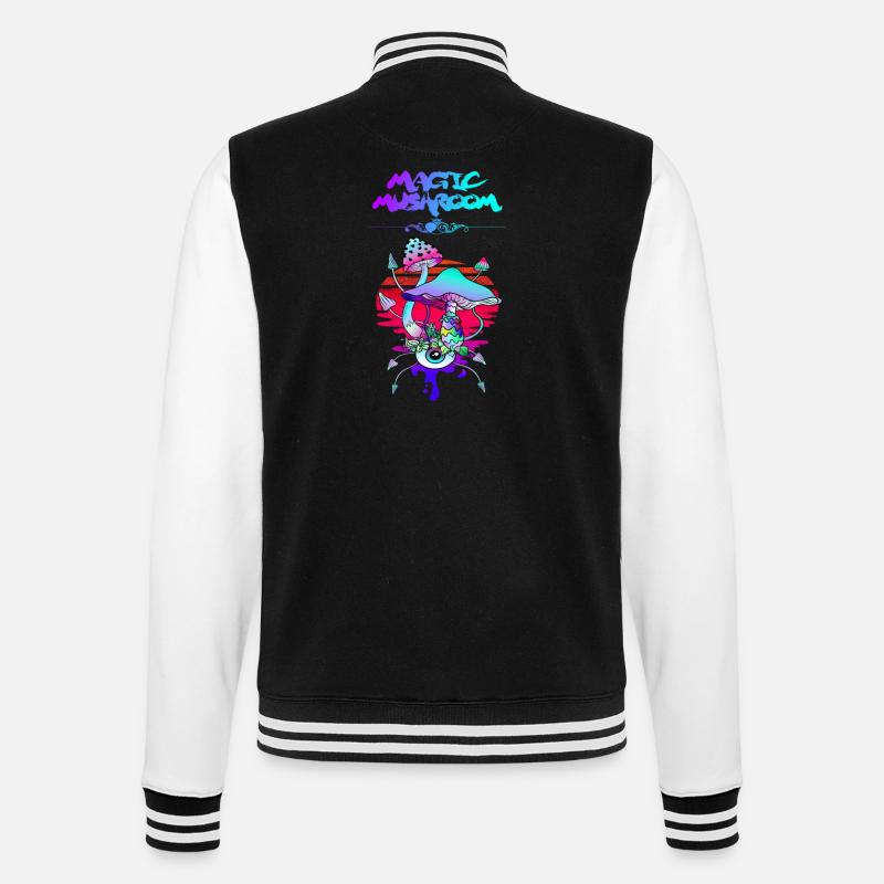 Magic Mushroom Sunset - College-Sweatjacke - Schwarz/Weiß