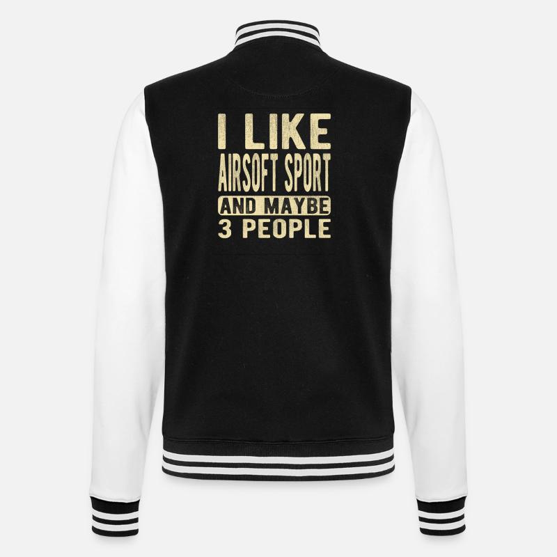Airsoft Sport Saying - College Sweat Jacket - black/white