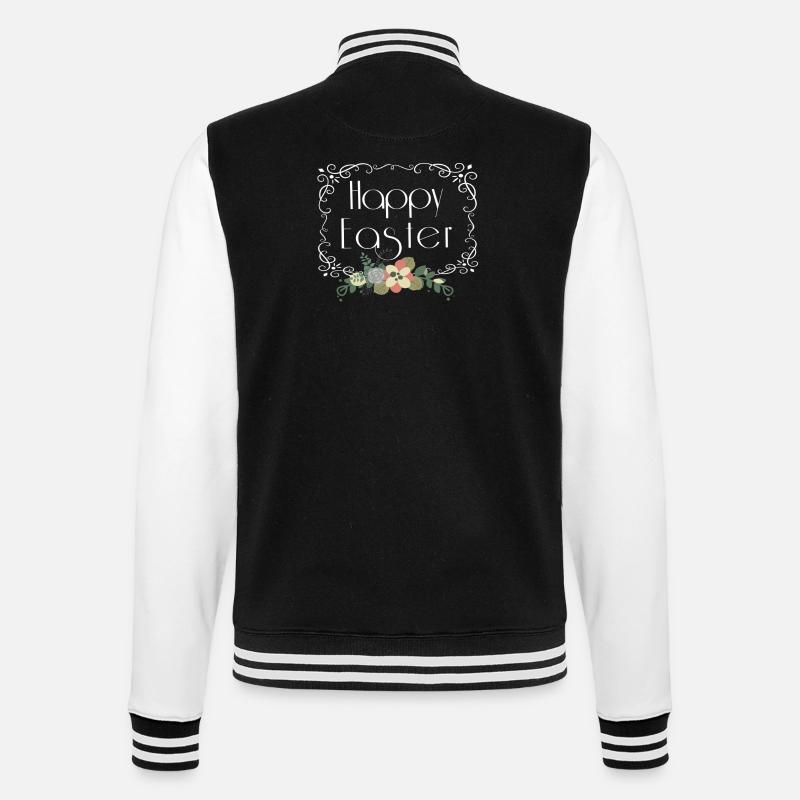 Happy Easter Floral - College Sweat Jacket - black/white
