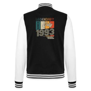 30th Birthday Man Born In July Born 1993 - College Sweat Jacket - black/white - Back - Marisol (170cm)