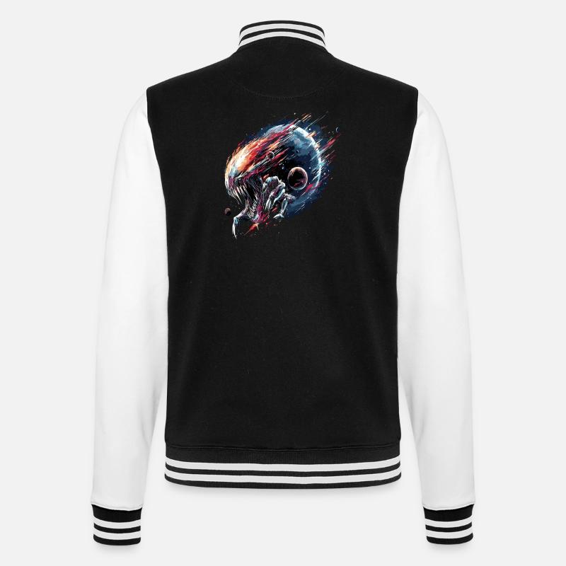 Alien Creature Planet Sci-Fi - College-Sweatjacke - Schwarz/Weiß