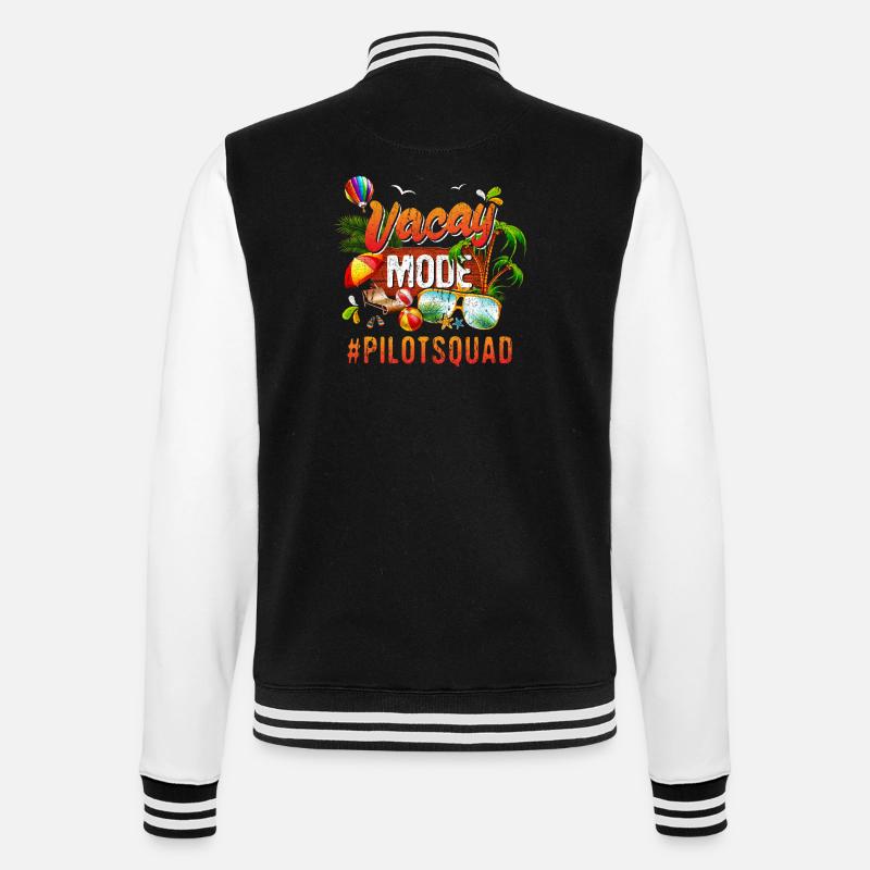 Pilot Vacation Group #Pilotsquad - College Sweat Jacket - black/white