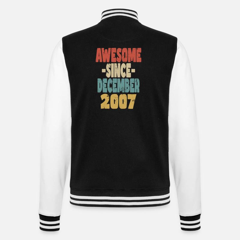 Fantastischer Dezember 2007 - College-Sweatjacke - Schwarz/Weiß
