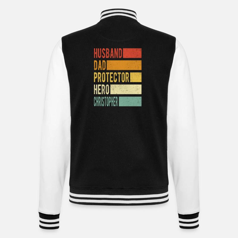 Christopher nom papa cadeau - Veste Teddy - noir/blanc