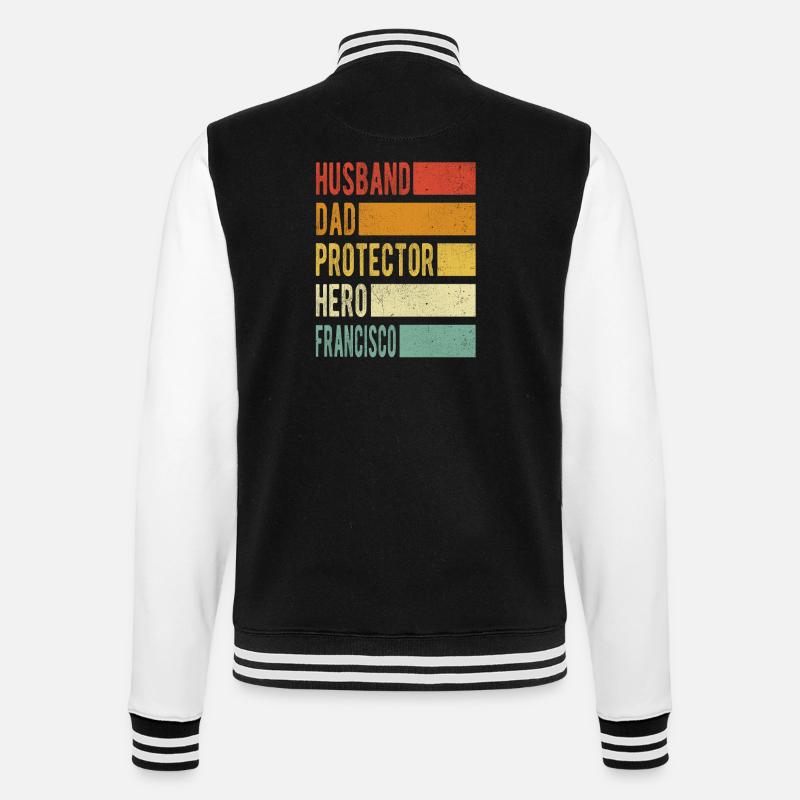 Francisco Name Dad Gift - College Sweat Jacket - black/white