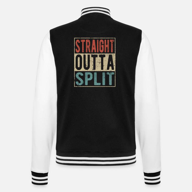Geradeaus aus Split - College-Sweatjacke - Schwarz/Weiß