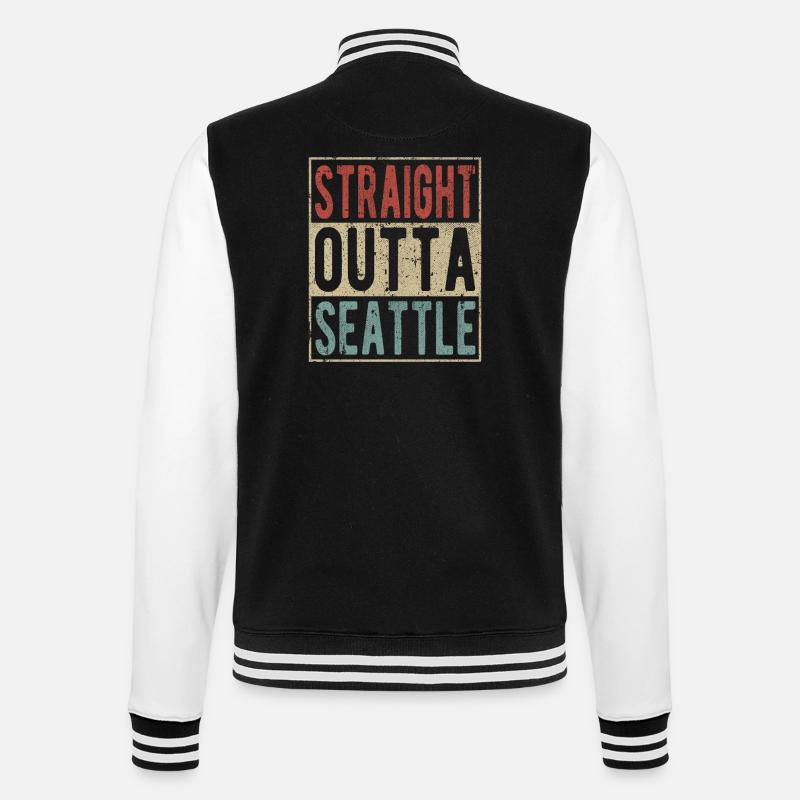 Direkt aus Seattle - College-Sweatjacke - Schwarz/Weiß