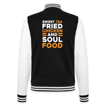 Thé sucré Poulet frit Cuisine du Sud Soul Food - Veste Teddy - noir/blanc - Dos - Marisol (170cm)