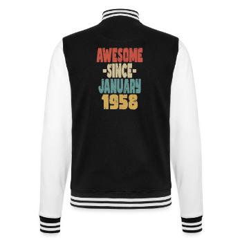 Awesome January 1958 - College Sweat Jacket - black/white - Back - Marisol (170cm)