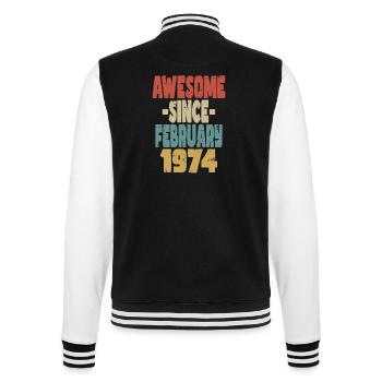 Awesome February 1974 - College Sweat Jacket - black/white - Back - Marisol (170cm)