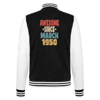 Awesome March 1950 - College Sweat Jacket - black/white - Back - Marisol (170cm)