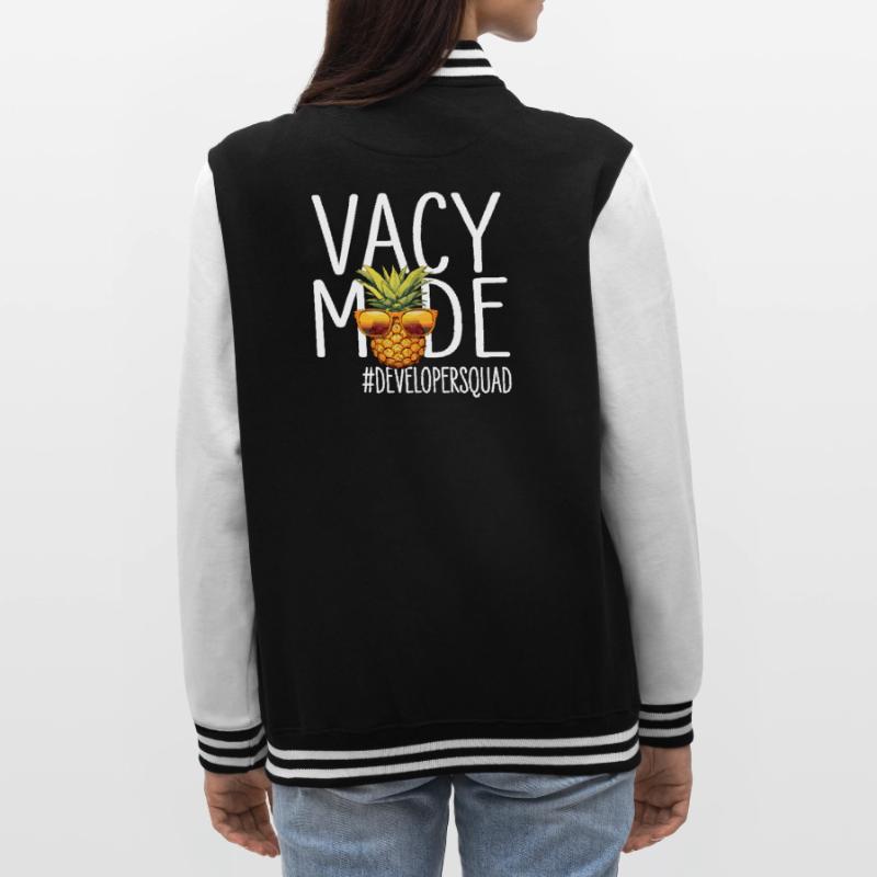 Developer Vacation Vacy Mode Developersquad College Sweat Jacket