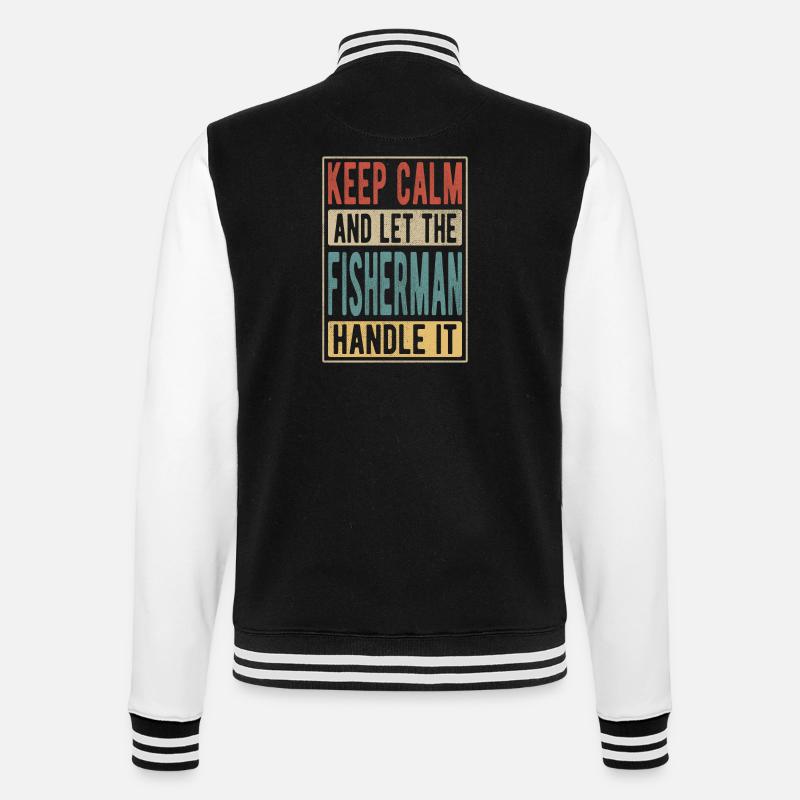 Fischer Retro Geschenk - College-Sweatjacke - Schwarz/Weiß