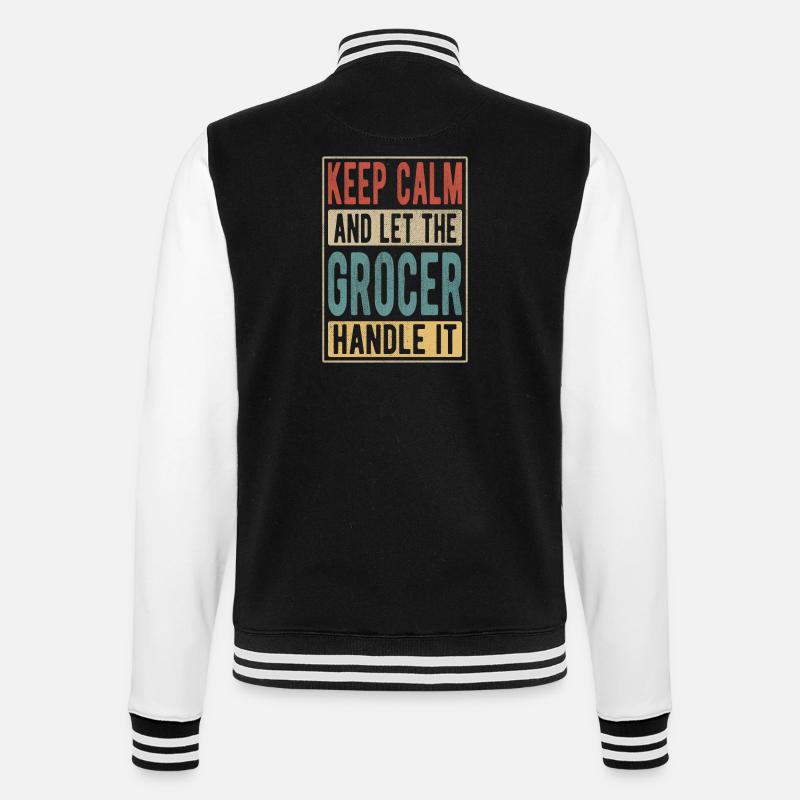 Lebensmittelhändler Retro Geschenk - College-Sweatjacke - Schwarz/Weiß