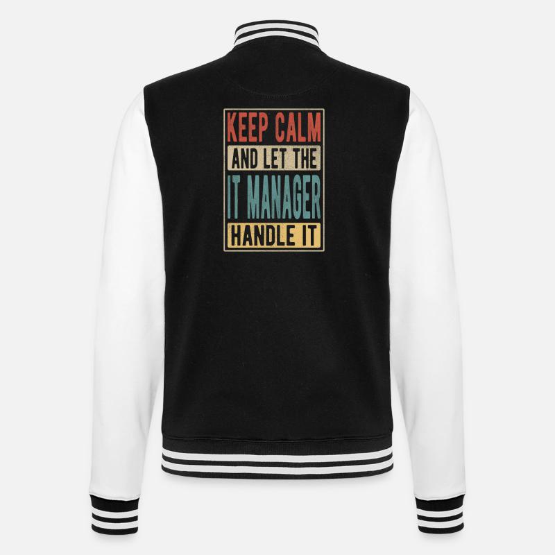 It Manager Retro Gift - College Sweat Jacket - black/white
