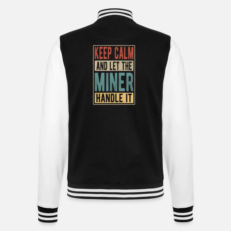 Miner Retro Geschenk - College-Sweatjacke - Schwarz/Weiß