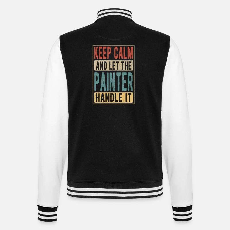 Painter Retro Gift - College Sweat Jacket - black/white
