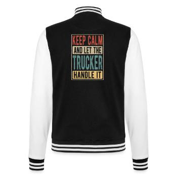 Trucker Retro Gift - College Sweat Jacket - black/white - Back - Marisol (170cm)