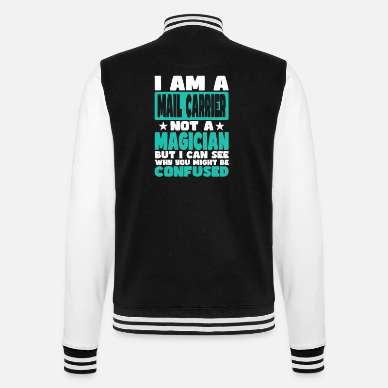 Postbote - College-Sweatjacke - Schwarz/Weiß