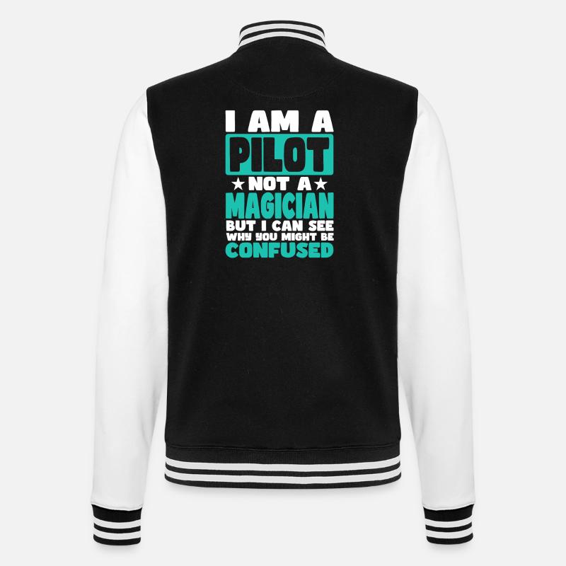 Pilot - College-Sweatjacke - Schwarz/Weiß